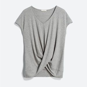 Silby Knot-front knit tee